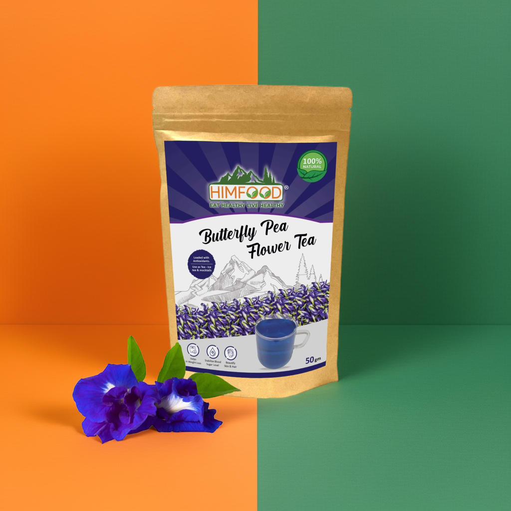 Butterfly Pea Flower Blue Herbal Tea – 50g | Natural Caffeine-Free, Antioxidant-Rich, Eye & Skin Health Booster