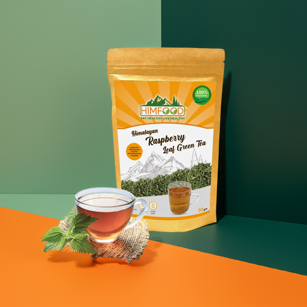 Himalayan Yellow Raspberry Leaf Green Tea – 50g | Detox Herbal Blend, Caffeine-Light & Immune Support