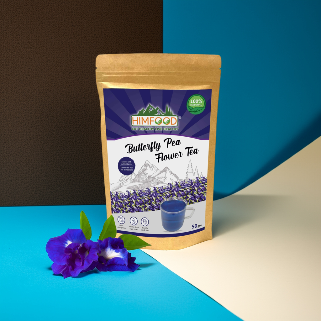 Butterfly Pea Flower Blue Herbal Tea – 50g | Natural Caffeine-Free, Antioxidant-Rich, Eye & Skin Health Booster