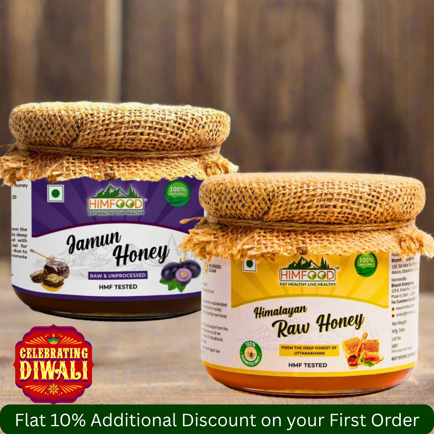 Himalayan Honey Combo Pack (400g + 400g Multiflora and Jamun Raw Honey)