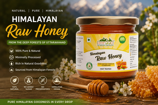 Himalayan Raw Honey from Uttarakhand with natural honeycomb and pure unprocessed honey jar