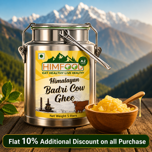 Himalayan Badri Cow A2 Ghee 5 liter stainless steel container