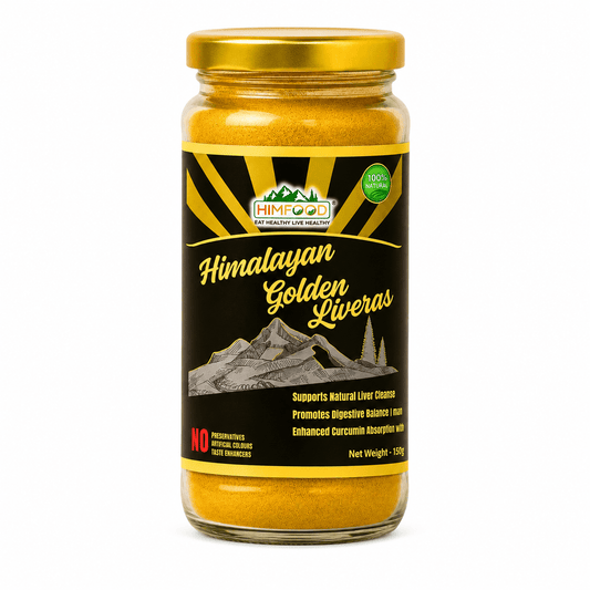 HIMFOOD Himalayan Golden Liveras 150g | High Curcumin Turmeric & Black Pepper Blend | Natural Liver Wellness Supplement | No Preservatives