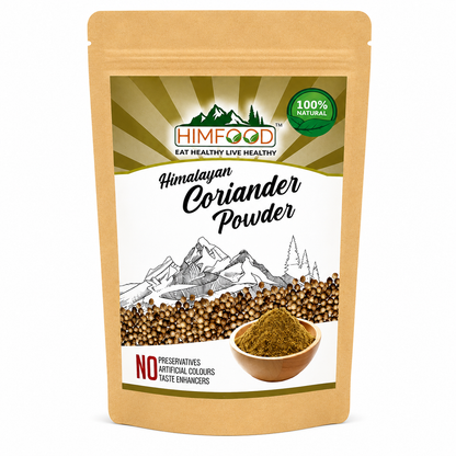 HIMFOOD Himalayan Coriander Powder | Pure Natural Dhania Powder | Premium Himalayan Coriander Spice | No Preservatives | No Artificial Colours | White Background