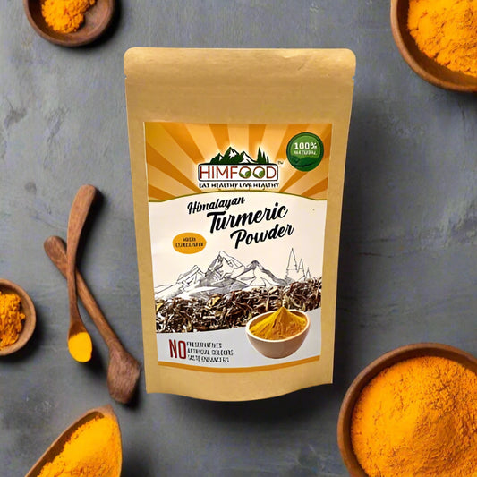 Himalayan High Curcumin Turmeric Powder 300g – bright yellow spice in eco-friendly packaging