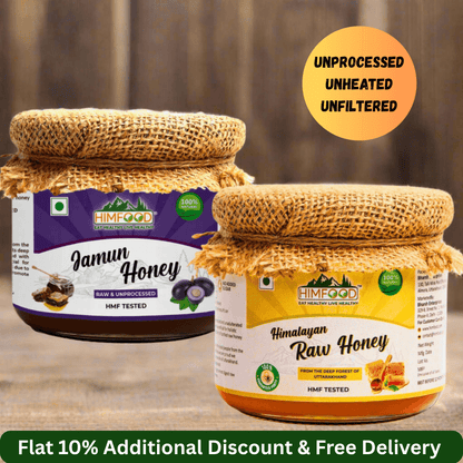 Himalayan honey combo pack multiflora and jamun honey jars