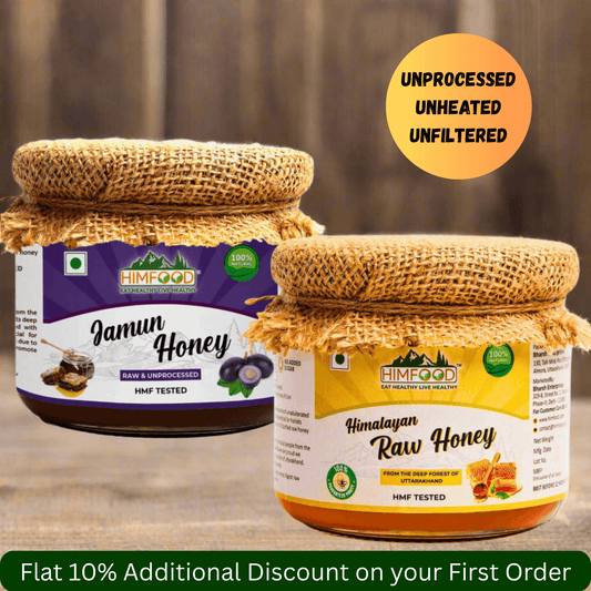 Himalayan Honey Combo Pack showcasing Jamun Honey and Himalayan Raw Honey in stylish jars