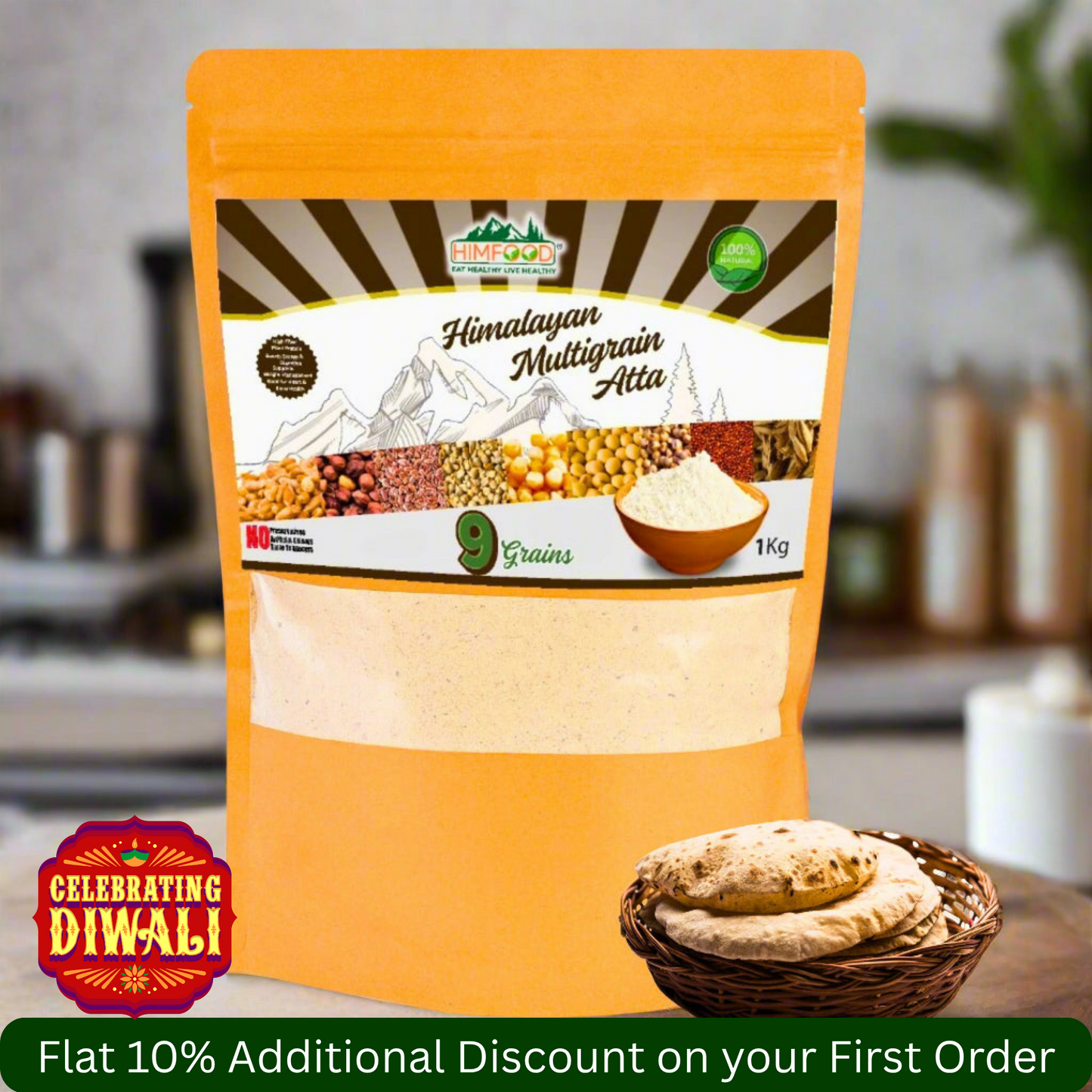Himalayan 9 Multigrain Atta – 1kg