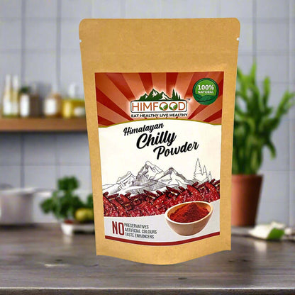 Himalayan Red Chilli Powder 300g – rich red natural spice in eco packaging
