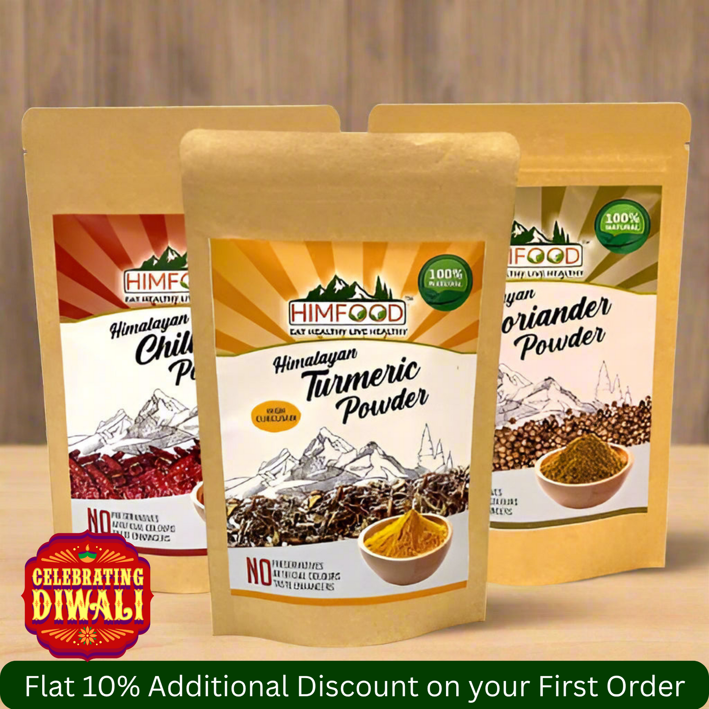 Himalayan Spice Combo (Turmeric + Red Chilli + Coriander – 300g x 3)