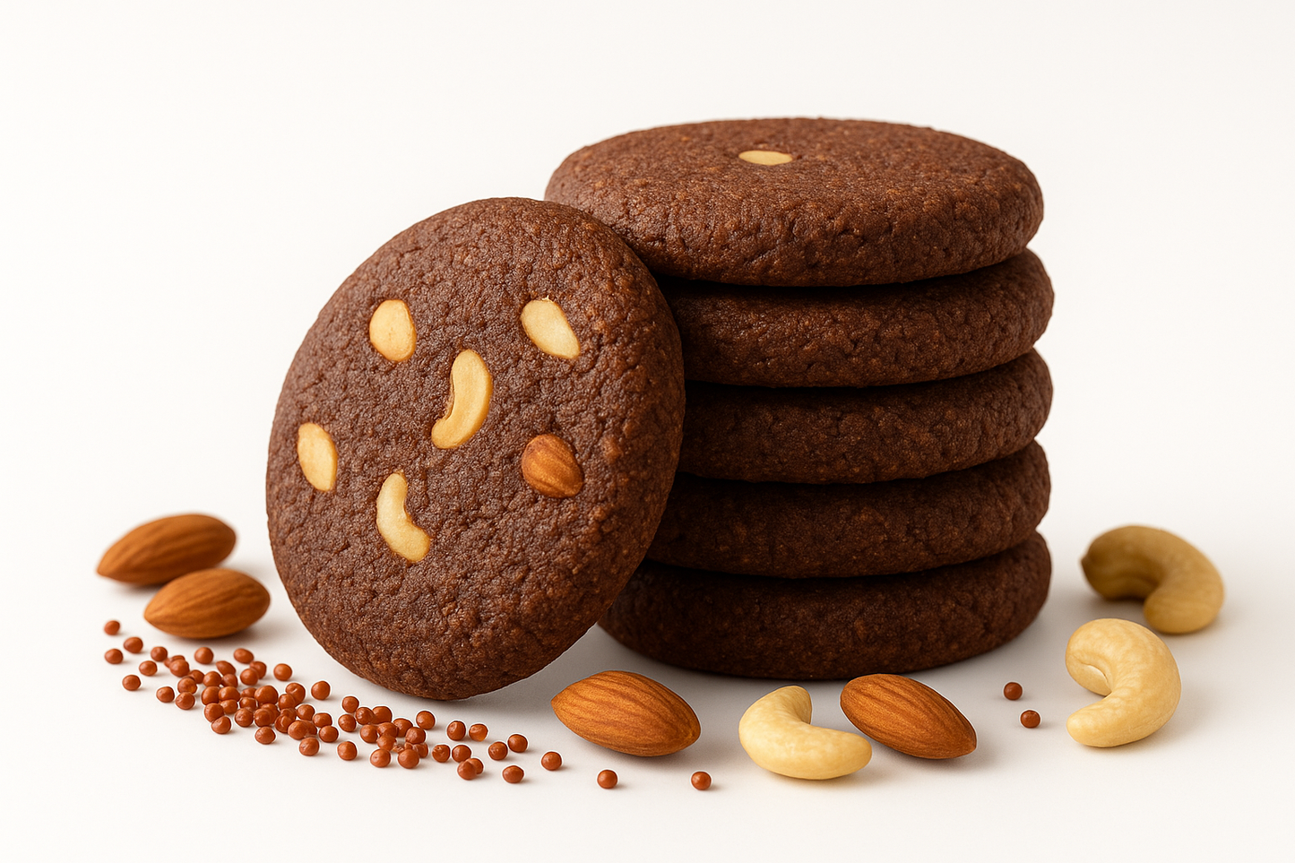Himalayan Ragi (Maduwa/Finger Millet) Cookies with Almonds & Cashews – 150g | Made with Cow Ghee & Desi Khand